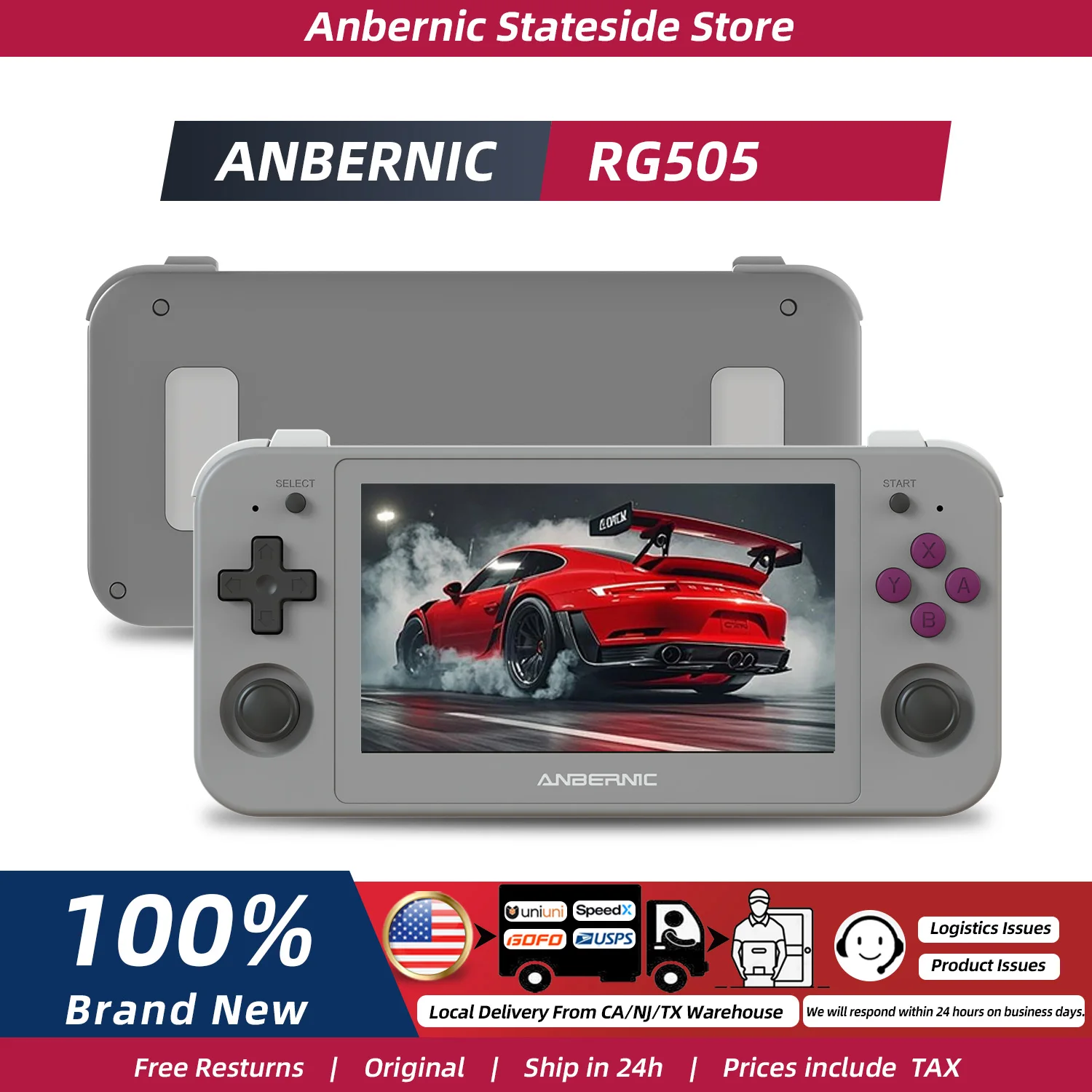 ANBERNIC RG505 Handheld Game Console Android 12 System Unisoc Tiger T618 4.95-INCH OLED With Hall Joyctick OTA Update Gift