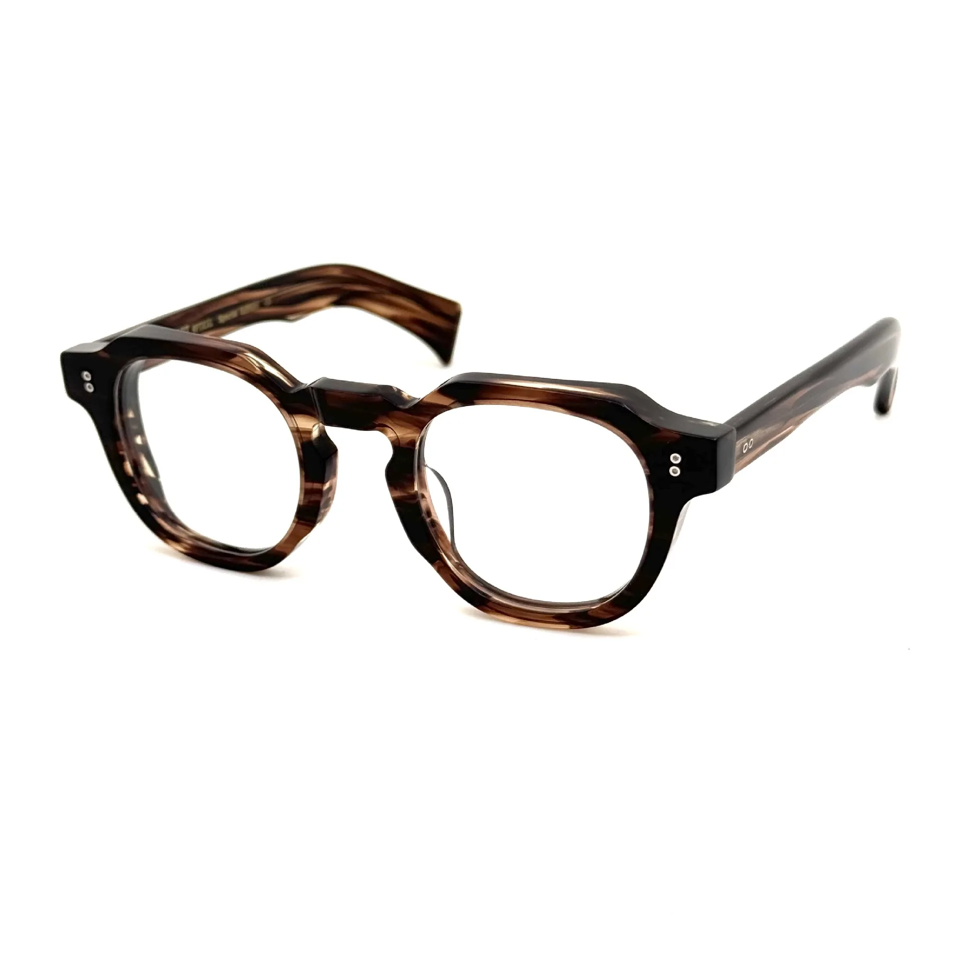 Acetato de 8.0mm de espessura com estojo feito à mão irregular vintage retrô masculino feminino armação de óculos de prescrição 256