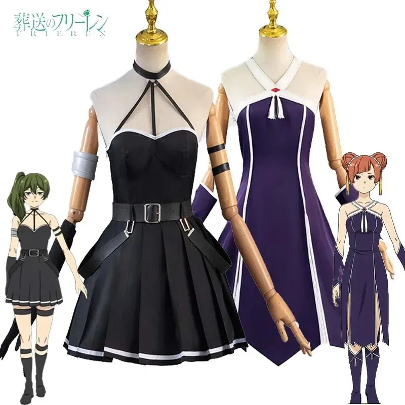 

Ubel Running Cosplay Costumes Cos Anime Frieze Beyond Journey's End Back Purple Sexy Dress Role Party Uniform for Adult Women