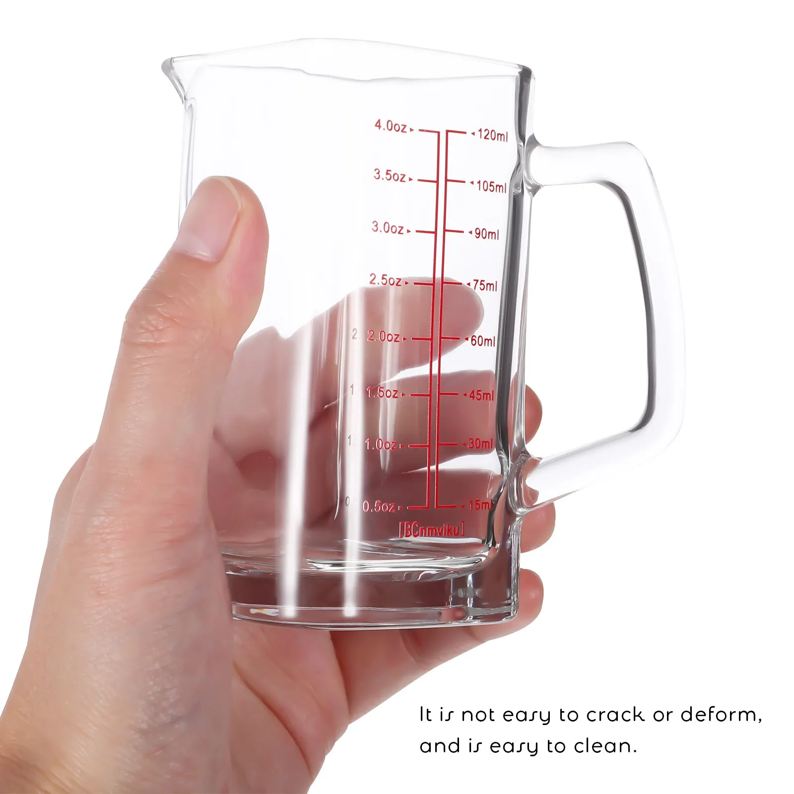 

Стеклянная мерная кружка 120 мл (4 унции), прозрачная, термостойкая, с ручкой, для кофе, чая и других жидкостей, для ежедневного использования