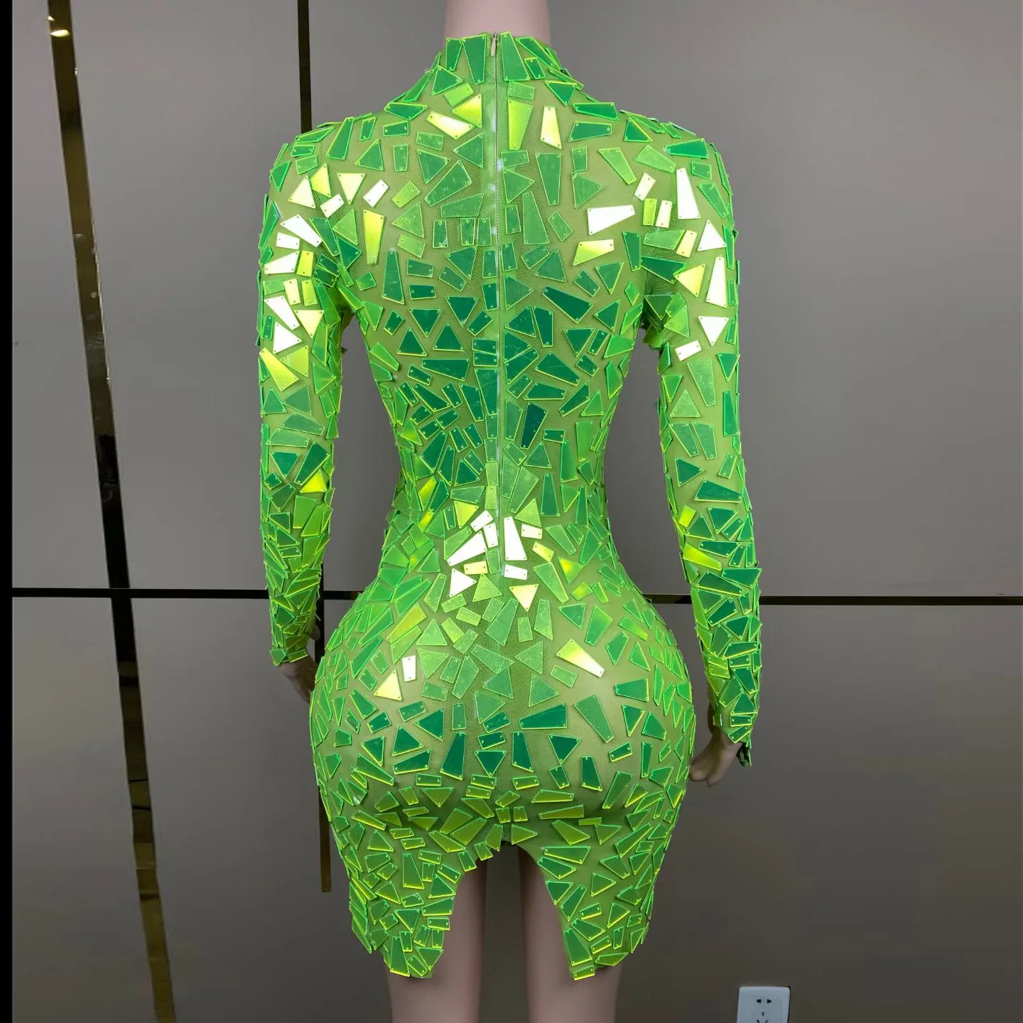 2025 카니발 여성 거울 의상 긴 소매 슬리밍 드레스 축제 축하 정장 파티 쇼 스커트 여성 의상