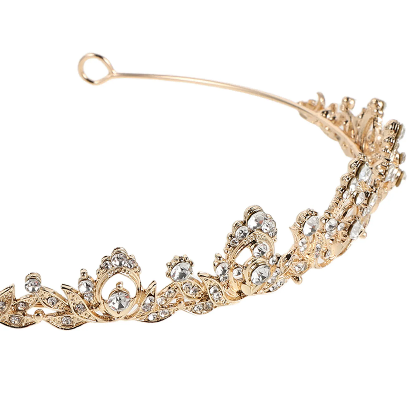 2 قطعة حجر الراين الزفاف عقال للرأس على شكل تاج أنيق كريستال الزفاف تيارا اليدوية الملكة مهرجان التيجان العروس خوذة الملحقات