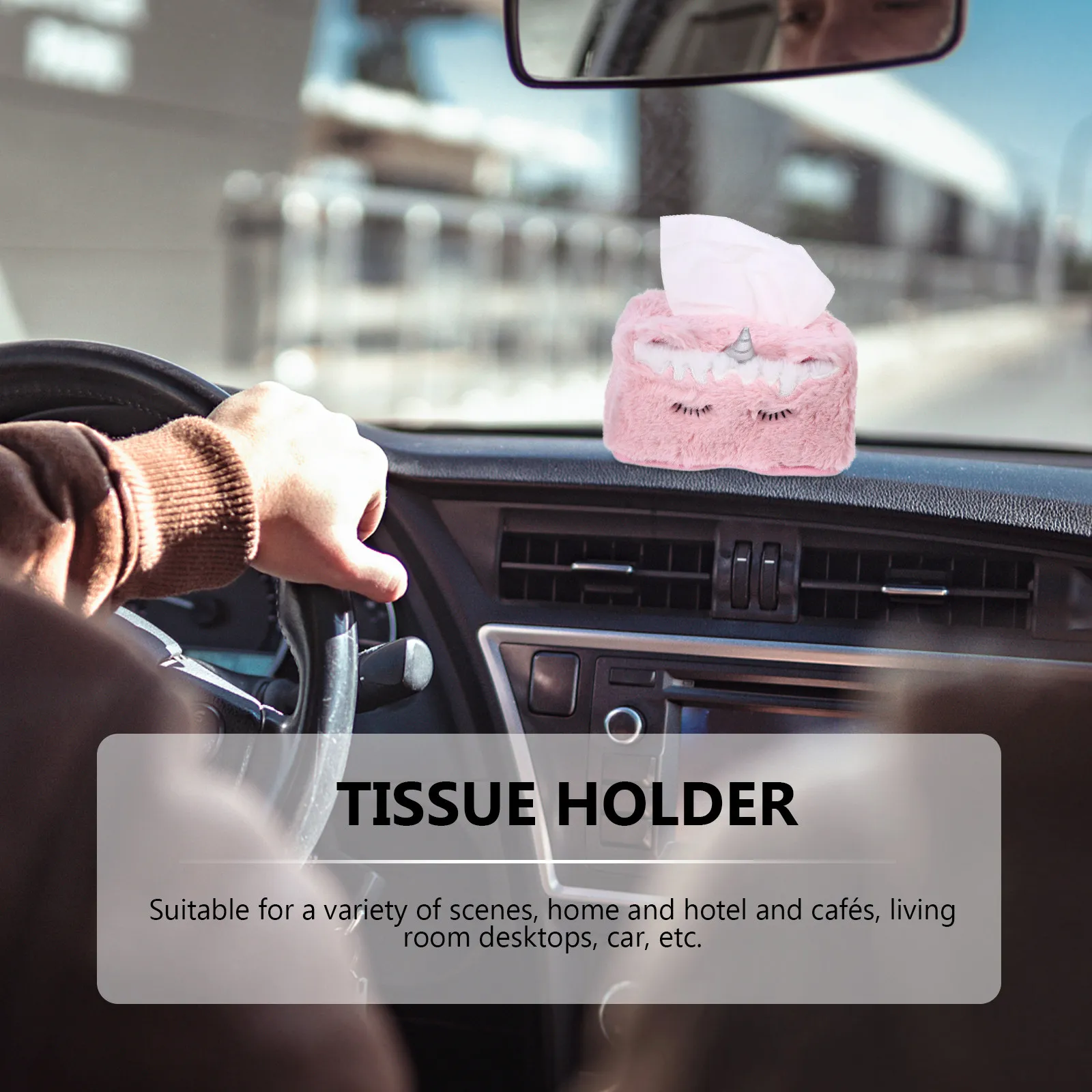 

1 шт. Держатель для салфеток в машину в виде единорога, мультяшный органайзер для салфеток, милый настольный контейнер для хранения, для офиса, дома, автомобиля