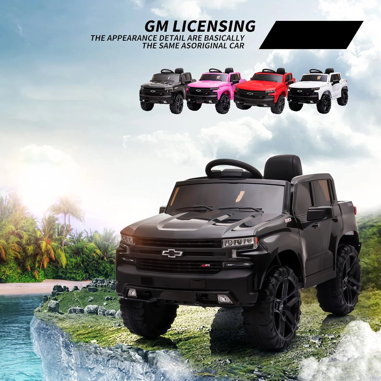 รถบรรทุกไฟฟ้า 12V สำหรับเด็ก ขับเคลื่อนด้วยแบตเตอรี่ พร้อมรีโมทคอนโทรลสำหรับผู้ปกครอง ลำโพงบลูทูธ ไฟ LED ของเล่นขี่สำหรับเด็กอายุ 3-8 ปี