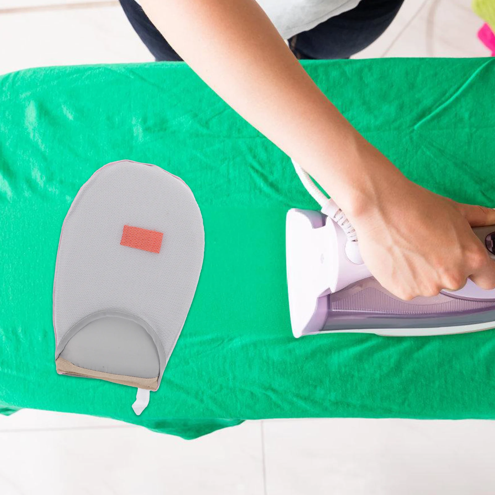 

Mini H held Ironing Board Compact Sponge Anti Steam Gloves for Clothes Classic Round Grey Small Foldable Travel Use
