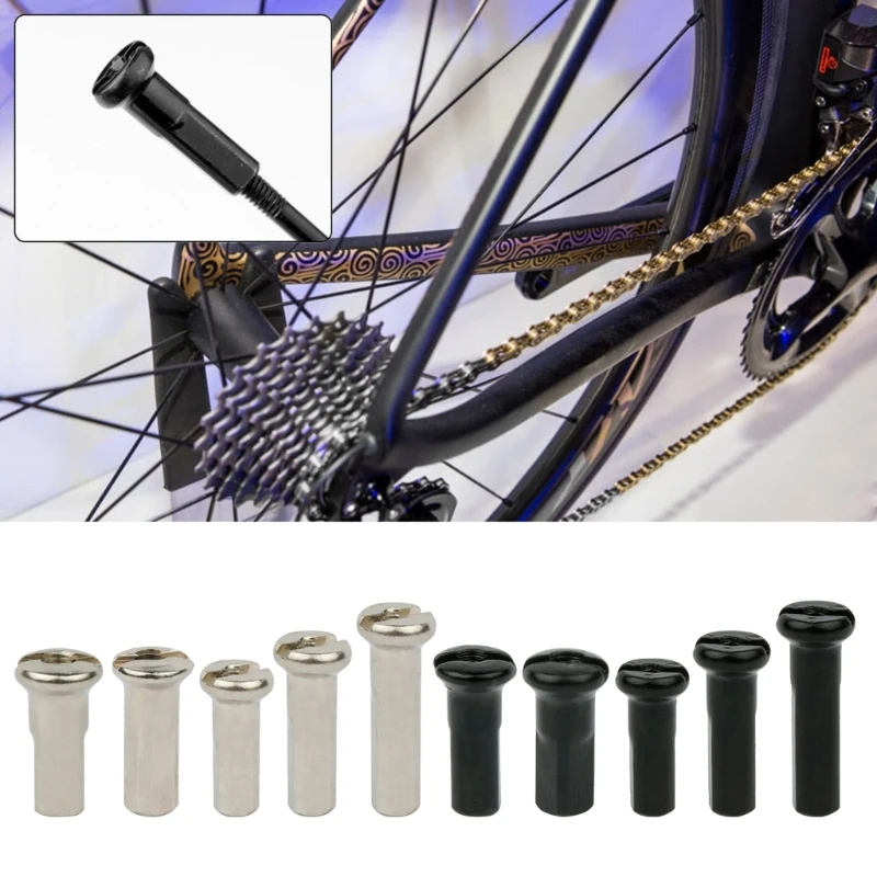 50Pcs/pack Bike Road Bicycles Nipple 12G 13G 14G Ultralight High Strength Black Silver Spoke Nipple Bike Spoke Cap