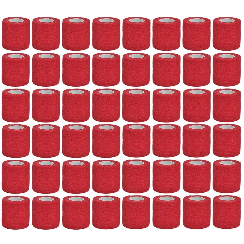 1/6/15/24/48Pcs Red Sport Self Adhesive Elastic Bandage Wrap Tape For Knee Support Pads Finger Ankle Palm Shoulder