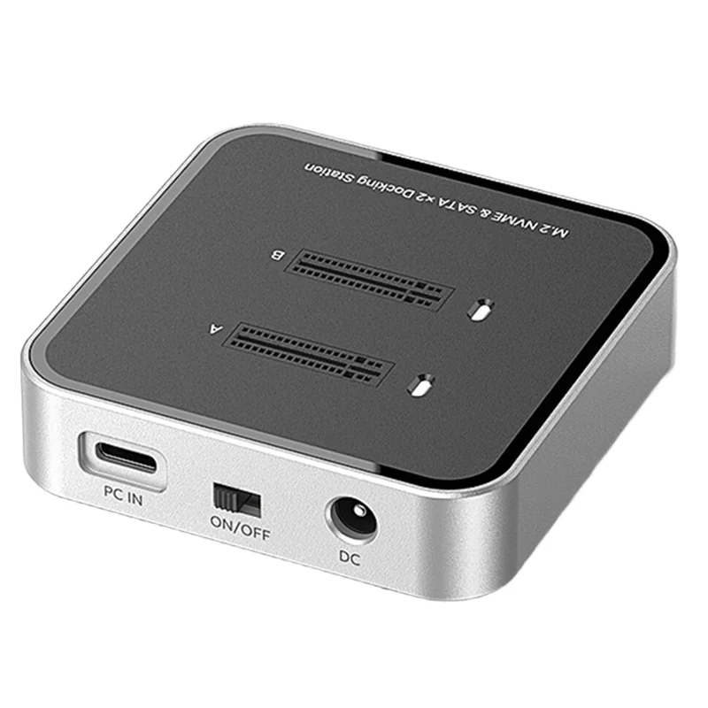 

A13E-Dual Disk M. 2 TYPE-C HUB Expansion 10Gbps Dual Protocol, Hard Disk Seat, Solid State Drive Box US Plug