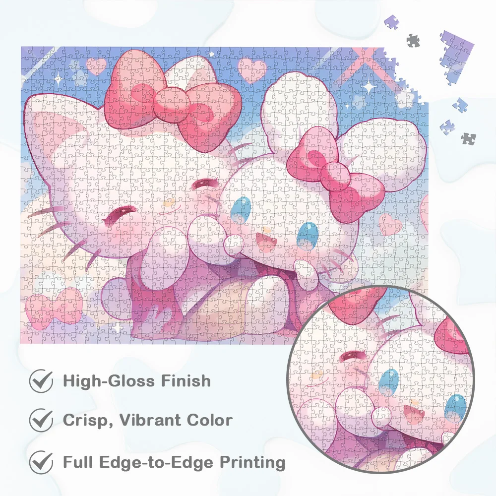 Puzzle Hello Kitty Cinnamoroll dla dorosłych Sanrio Cartoon Drewniane puzzle Śliczne zdjęcia Klasyczne postacie Rodzinna gra logiczna DIY