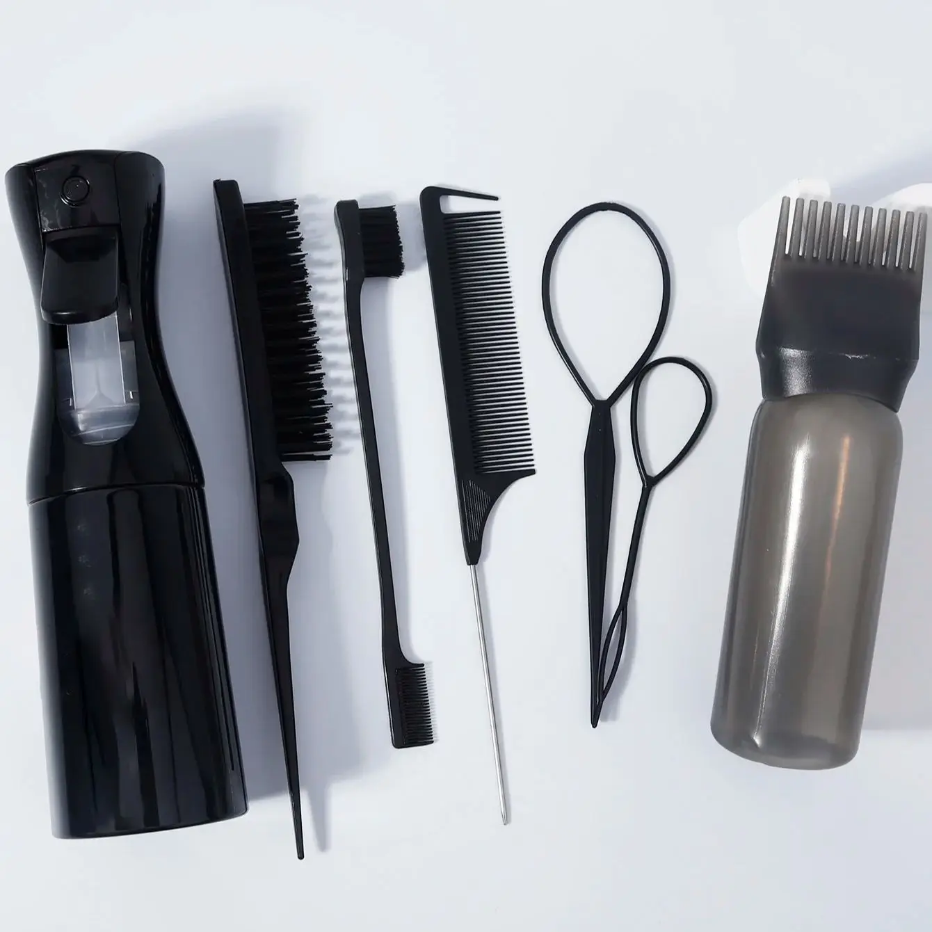 Image 5: Ensemble de coiffure 7 pièces, adapté aux salons de coiffure à domicile, convient aux cheveux secs et humides, spécial pour les perruques en cheveux naturels