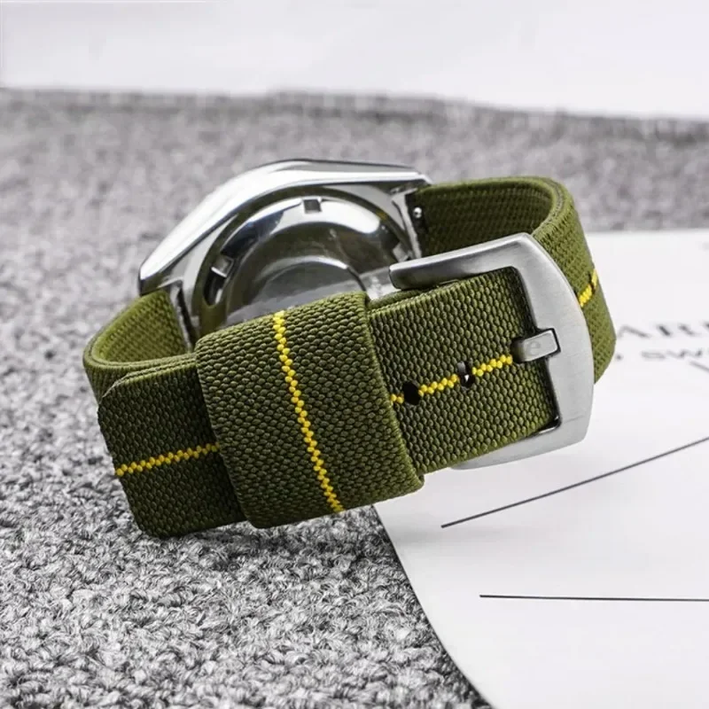 Нейлоновый ремешок для часов 18 мм, 20 мм, 22 мм, 24 мм для Seiko Army, военный тканый эластичный ремешок, быстросъемный браслет, мужские спортивные ремешки для часов