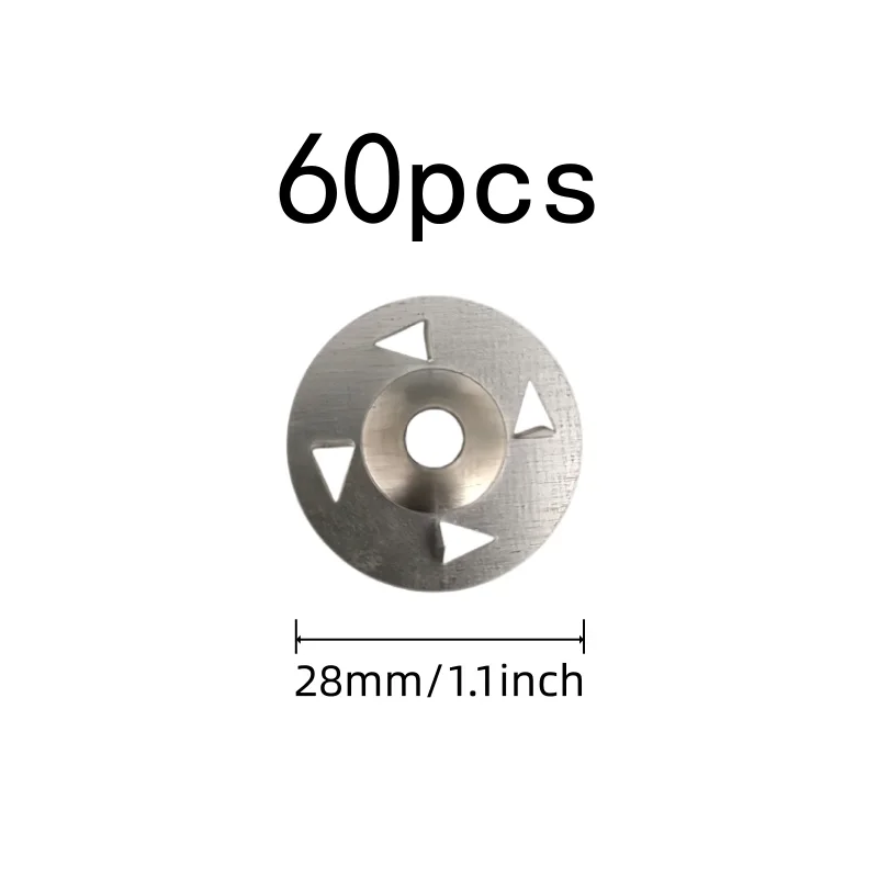 Flat Stable Base 28mm Floor Tile Fixing Washers 60 pcs, perfect for Home Decoration, Pre-Drilled Center Hole
