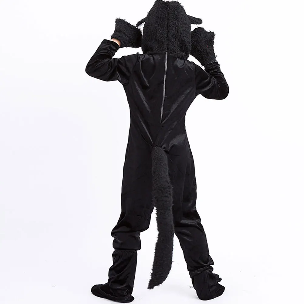 Creative Kids Halloween Cat Costume Set Funny Cosplay Outfit Cartoon Animal Design Toddler Role Play Clothes Reusable Party