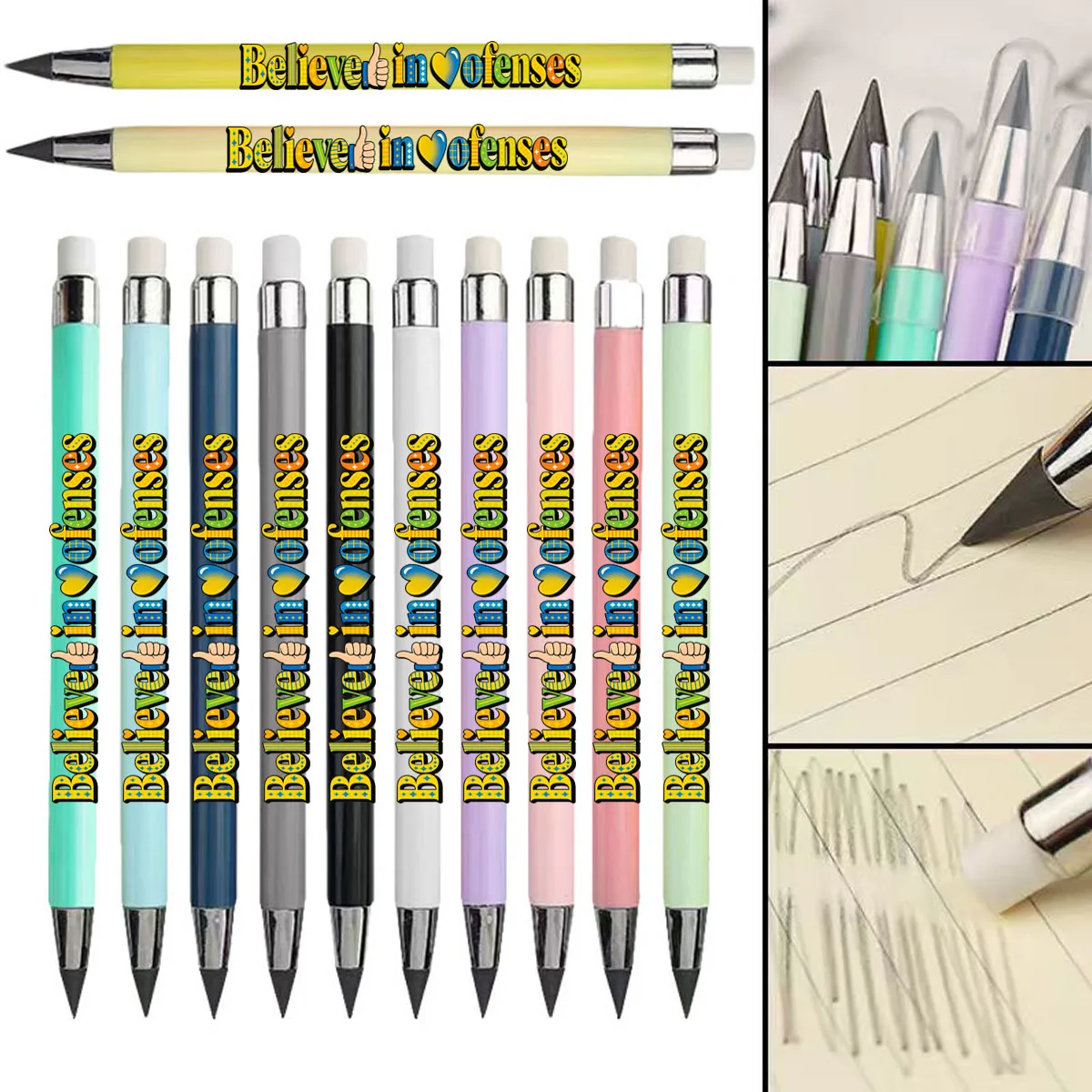 12 قطعة تؤمن بأنماط الكتابة الملهمة الخاصة بهم، والأقلام الرصاص الأبدية ليس من السهل كسرها، وأقلام الرصاص للطلاب #1