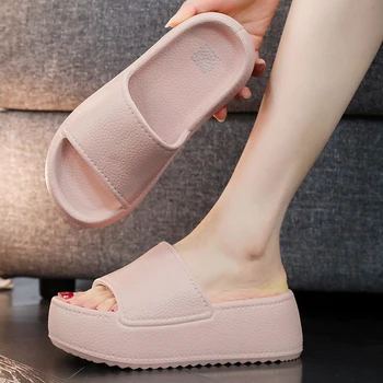 6 cm Nieuwe Dikke Zool EVA Slippers voor Vrouwen Mode Thuis Platform Slippers voor Zomer Uitloper Antislip Verhoogde Slippers voor Vrouwen