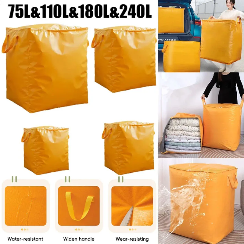 Large Capacity Moving Bags Quilt Storage Bags Woven Packing Bags for Travel Luggage Organizer Thickened Duffle Bags for Moving