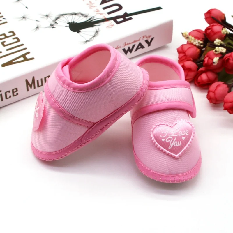 Spring Autumn Baby First Walkers Infant Baby Girls Boys Anti-Slip Shoes Heart-shaped Newborn Toddler Shoes 0-18 Months