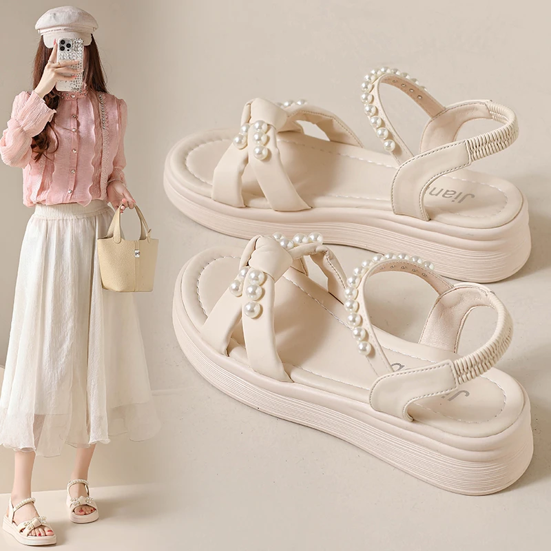 

Women's Sandals Hot Sale of The Season New Summer Outdoor Wear Versatile Thick Bottom Strap Soft Bottom Flat Bottom Forest