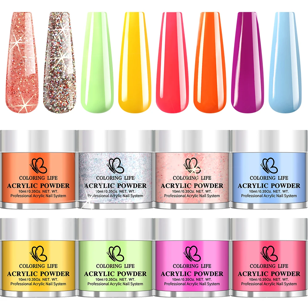 8 الجرار عيد الميلاد الاكريليك مسحوق عدة نحت مسمار بوليمر تلميح تمديد كريستال مسحوق السنة الجديدة بريق غمس مسحوق تراجع مسحوق