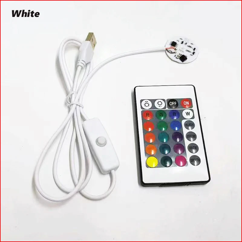 Input DC5V low voltage colorful gradient LED RGB light board with 1Meter Black or White USB switch Cable and remote control.