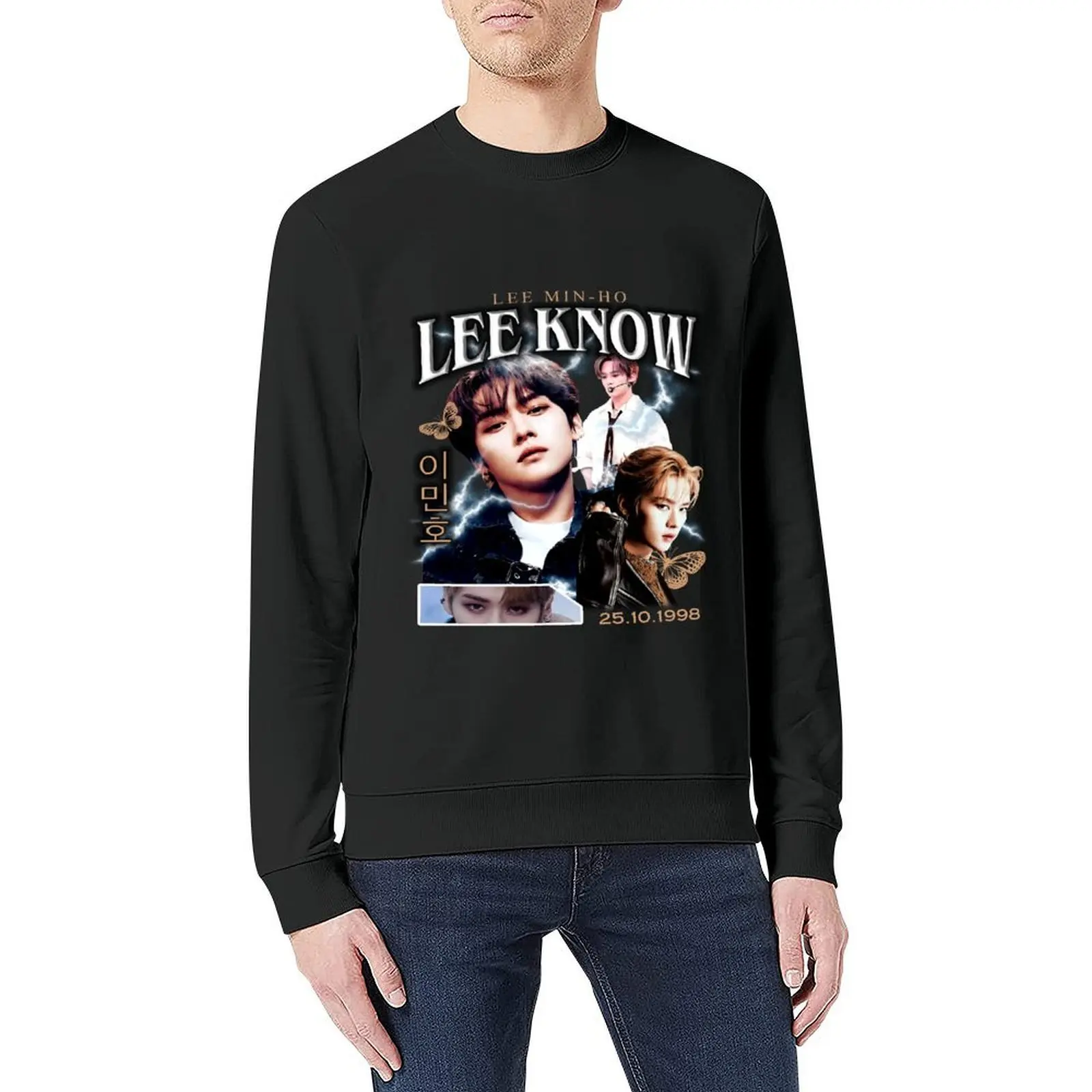 LEE KNOW Camisa Vintage 90 Retro T Shirt Tee Pulôver roupas masculinas jaqueta de outono roupas masculinas novos moletons
