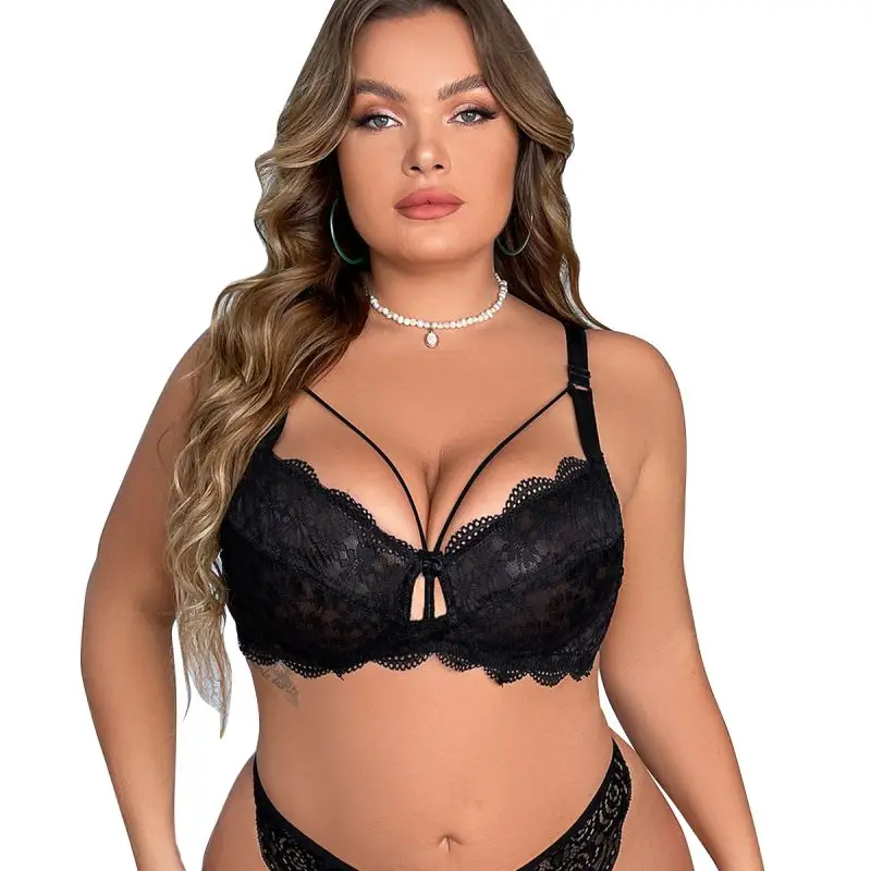 Sexy Women 3/4 Cup Bra Ultimate Lift Stretch Push Up Bra Plus Size Lace Cut Out Bra Wire Free Vest Style Large bra