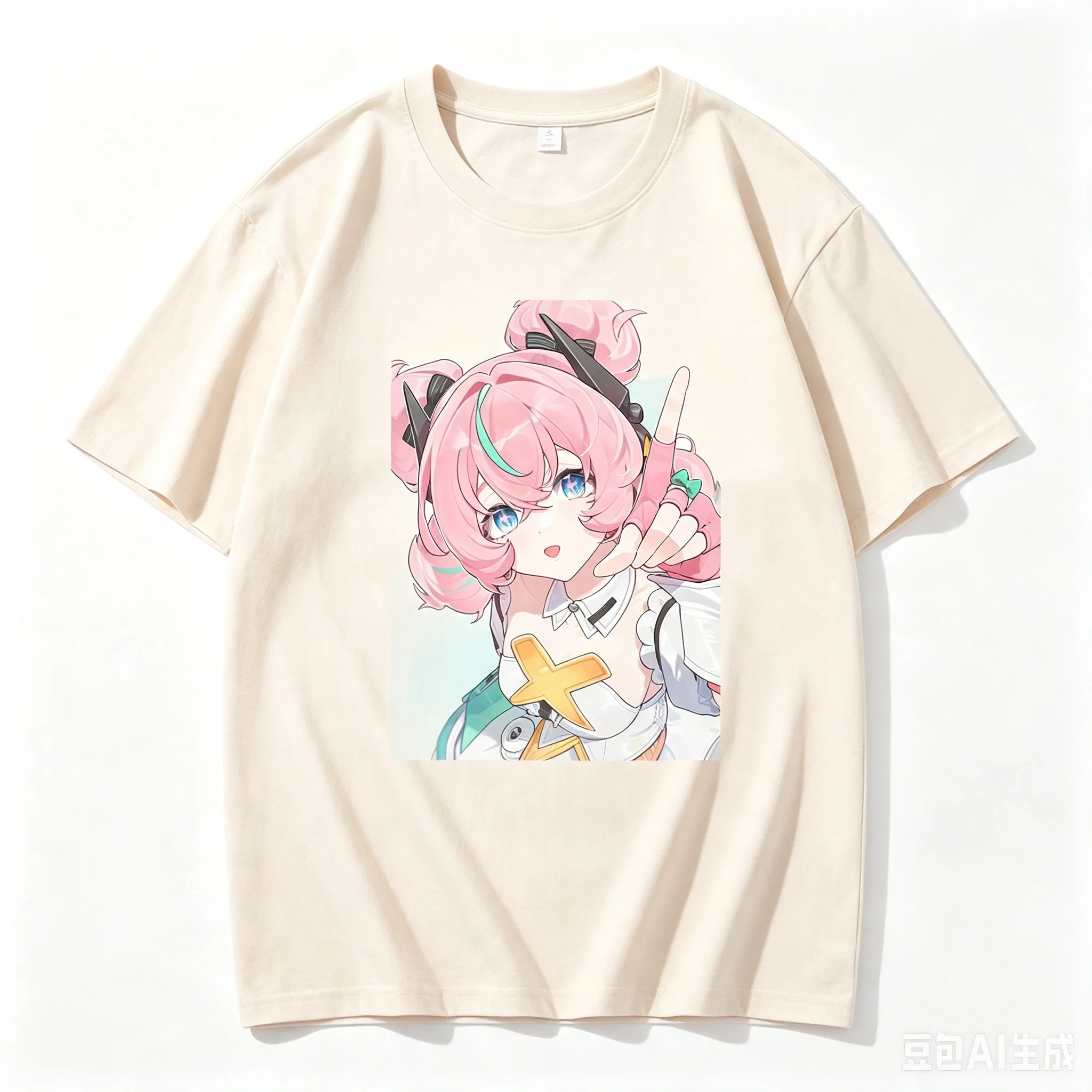 Aria Zenless Zone Zero Pointing Up Bust Anime Cutout Graphic Crew Neck Short Sleeve Comfortable Women And Men T-shirt