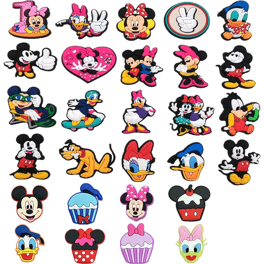 Juego de dijes para zapatos de la serie de rol de Disney Potdemiel, sandalias y zapatillas, decoraciones con alfileres, accesorios de PVC, regalos de fiesta, 33 piezas