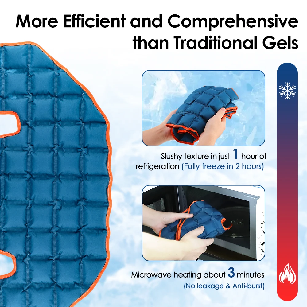 Reusable Large Ice Pack for Back Waist Knee Cold Hot Compress Pack for First Aid Sports Swelling Bruises Injuries Cooling Mat - view 2