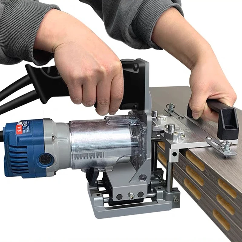 Wood Panel Trimmer Bracket 220V Electric Grooving Machine Woodworking Power Tool For Furniture Plate Processing Work