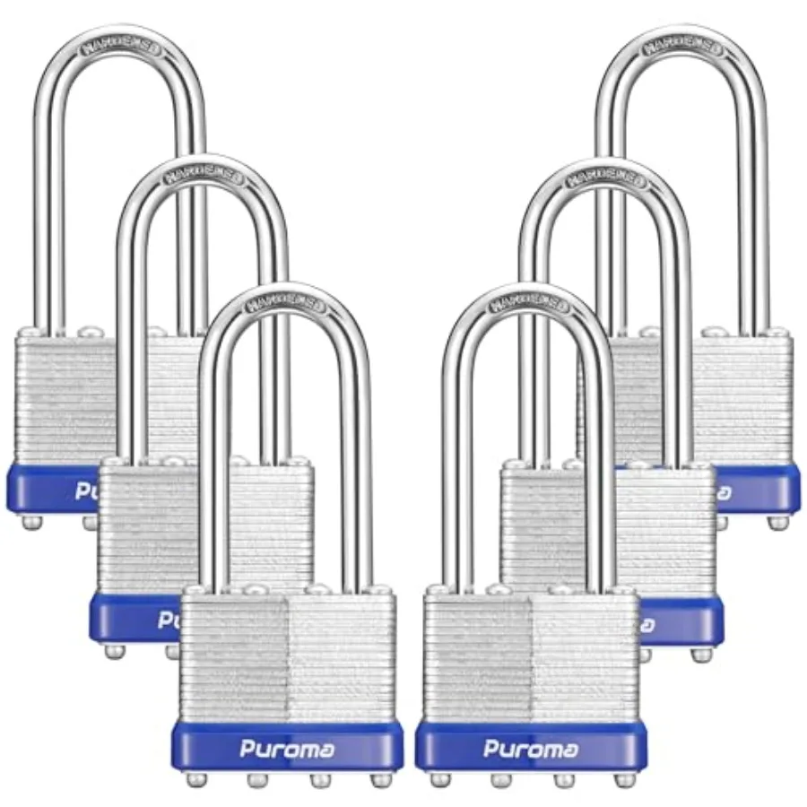 

Lock Pack Padlocks " Long Shackle Heavy-Duty Locks with Keys 0mm Hardened Steel Keyed Alike Padlocks for Sheds Gates Fences Too