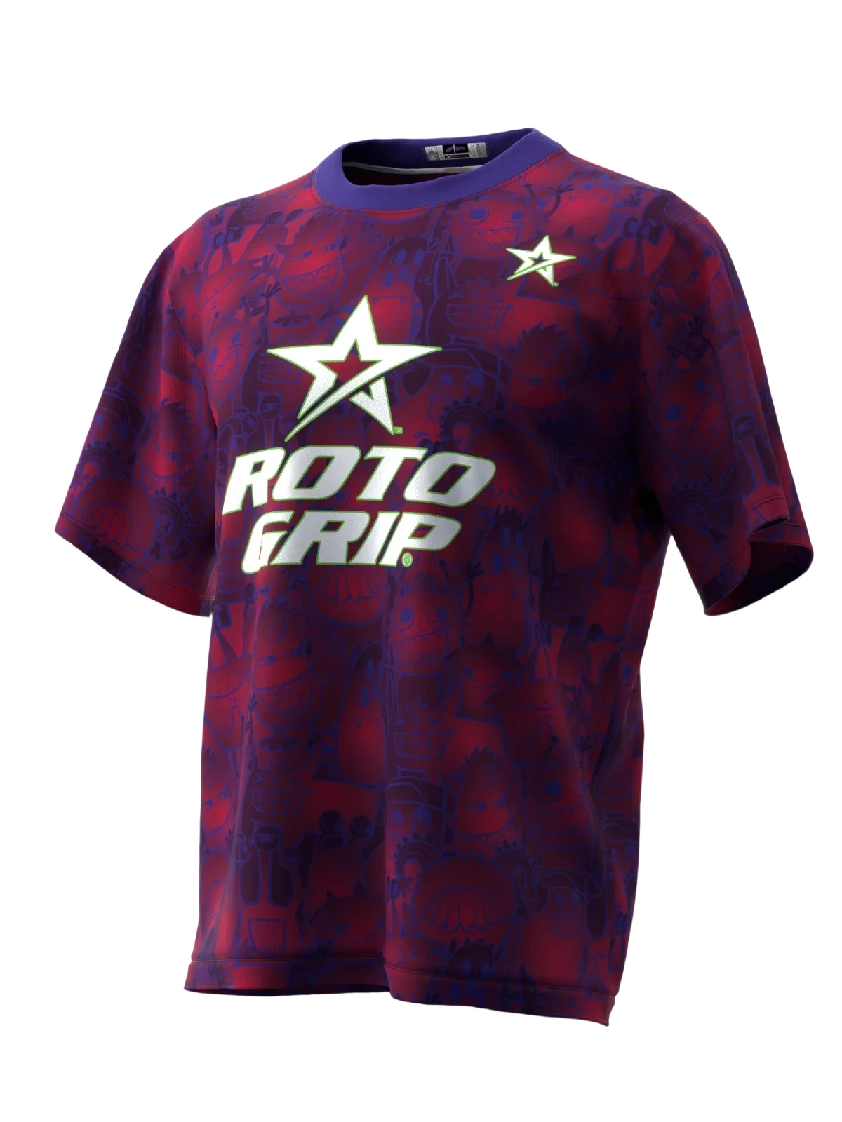 Hidden Skull Pattern Star Art Bowling Jersey Short Sleeve, Quick Dry Breathable for Fan Meetup and Sports Theme Gathering