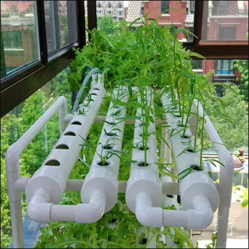 DIY Home Garden Balcony Vegetable Planter Agricultural Greenhouse Indoor Vertical PVC Pipe NFT Hydroponic Grow System