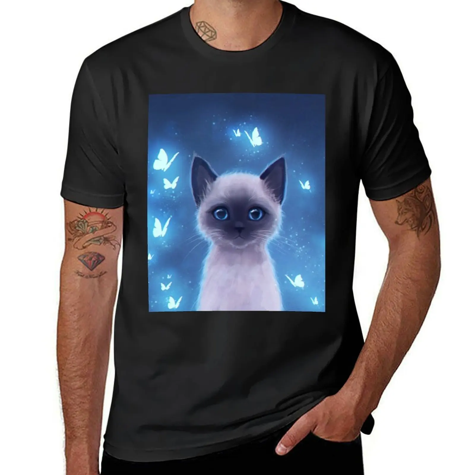 

Siamese kitten T-Shirt vintage clothes summer top Men's t-shirt