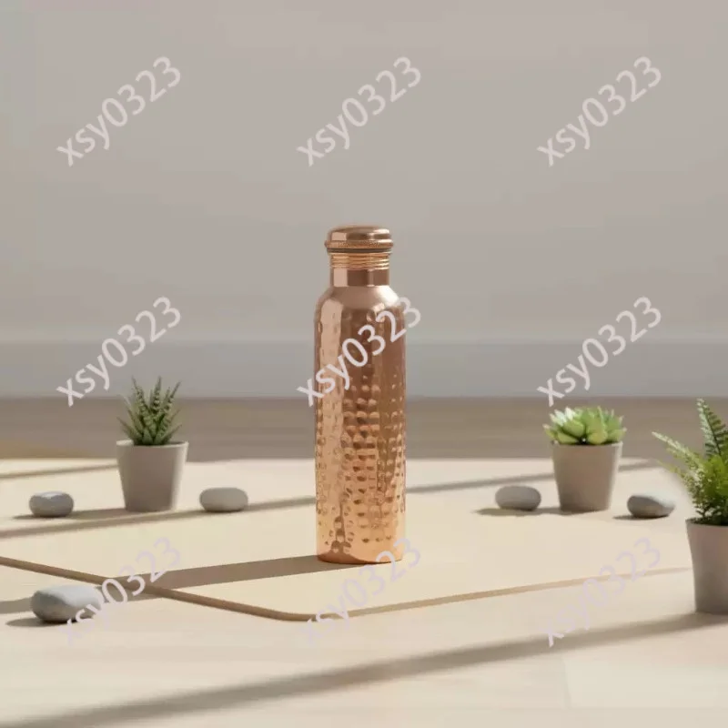 Handmade Pure Copper Water Bottle Lightweight Leakproof Portable Kettle For Outdoor Travel Daily Home