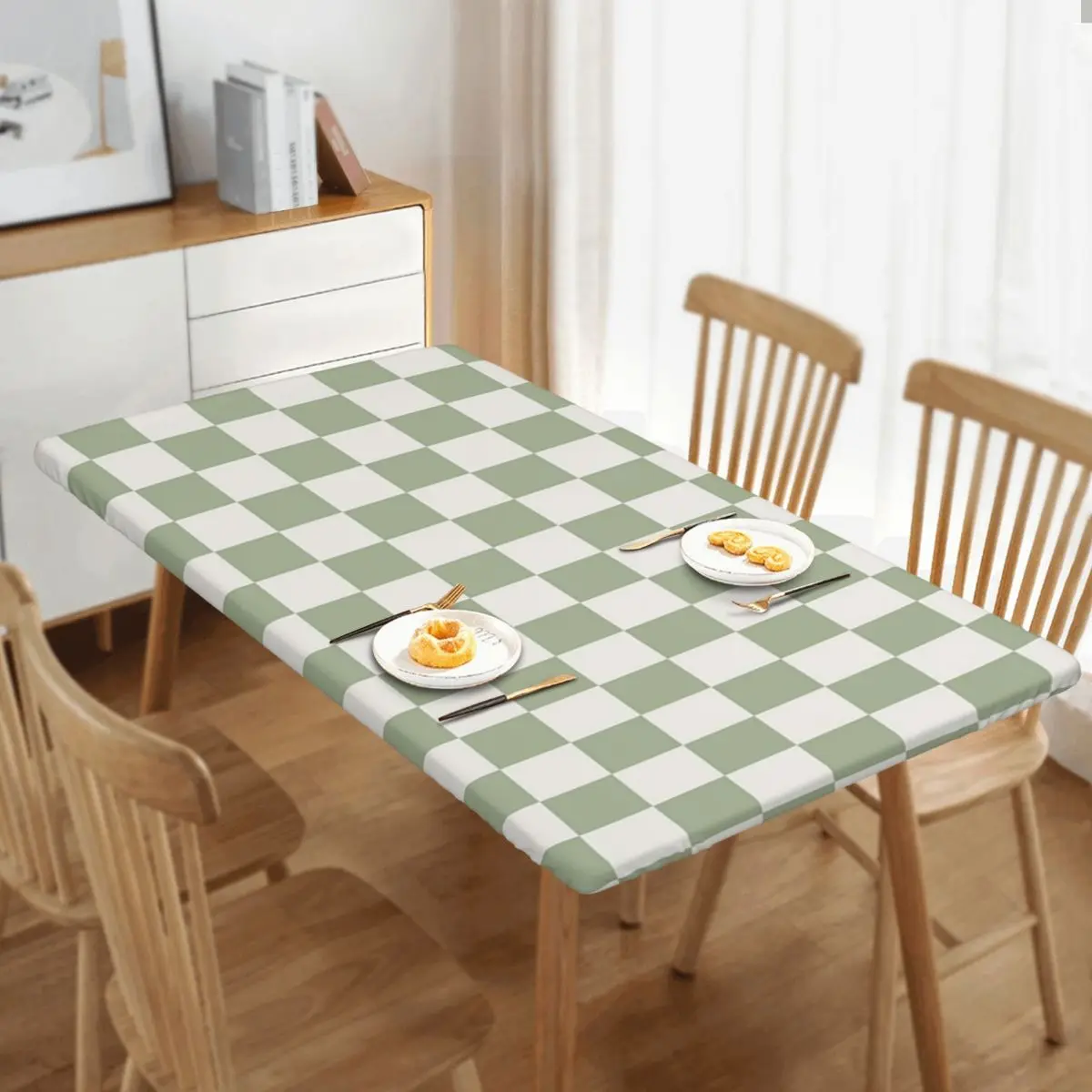 Checkerboard Mini Check Pattern Custom Rectangular Tablecloth Waterproof Table Cover for Festival Party Decorations Table Cloth