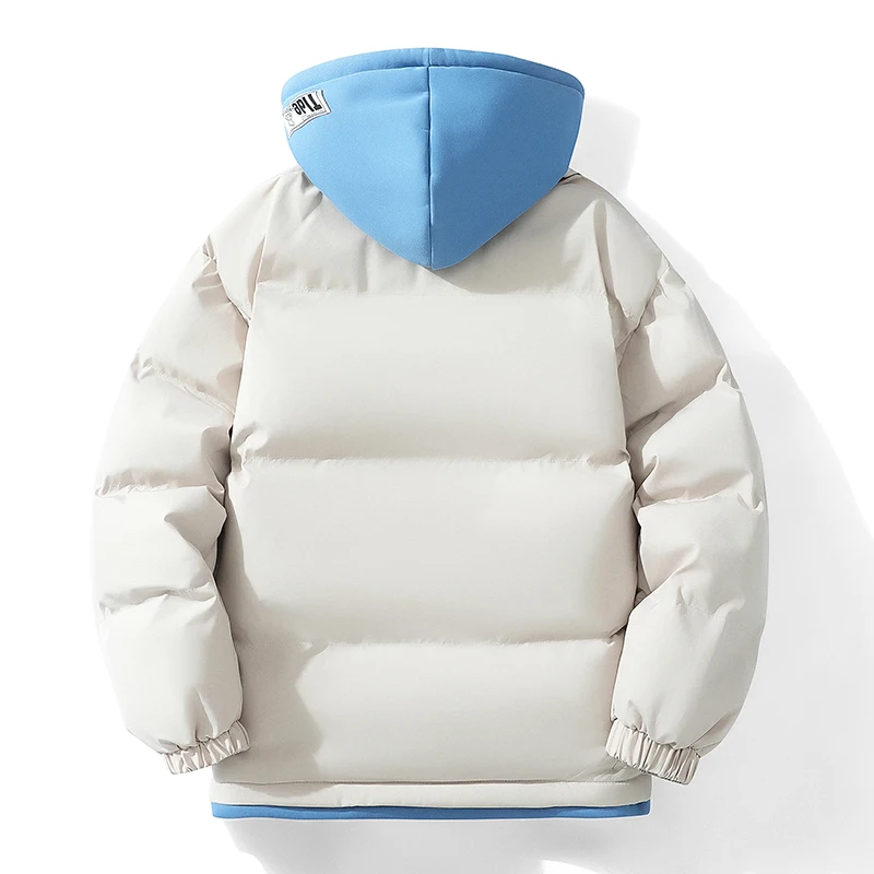 Oversized Capuchon Heren Parkas Koreaanse Stijl Mode Heren Katoenen Gewatteerde Jas Harajuku Warm Paar Jas Dik Winterjas