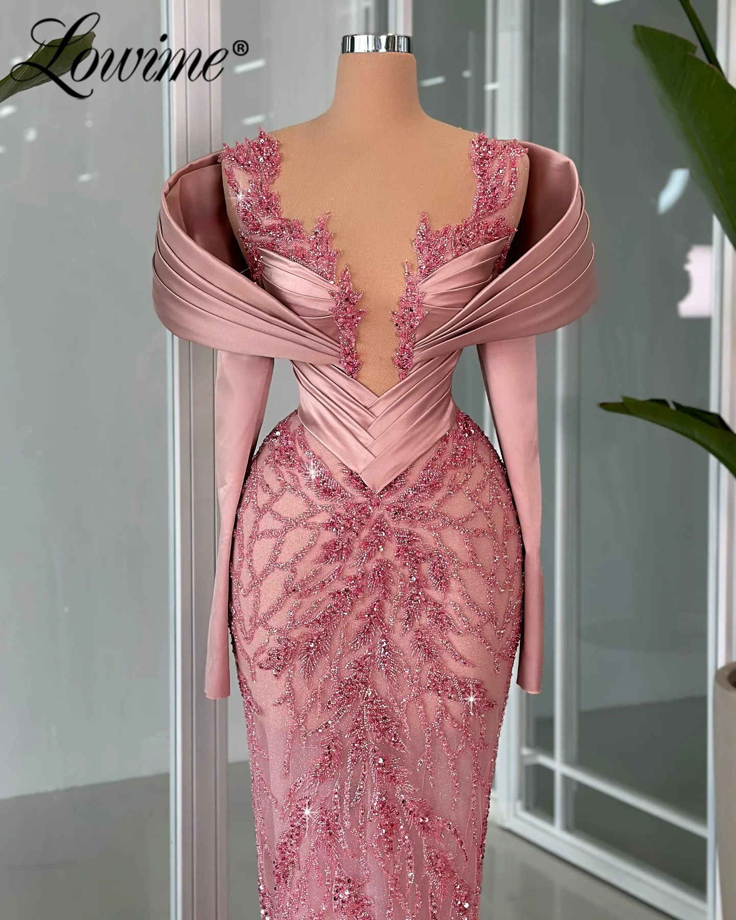 Pink Aso Ebi Mermaid Prom Dresses Sequined Lace Wedding Party Second Reception Birthday Engagement Gowns Robe De Soiree 2024