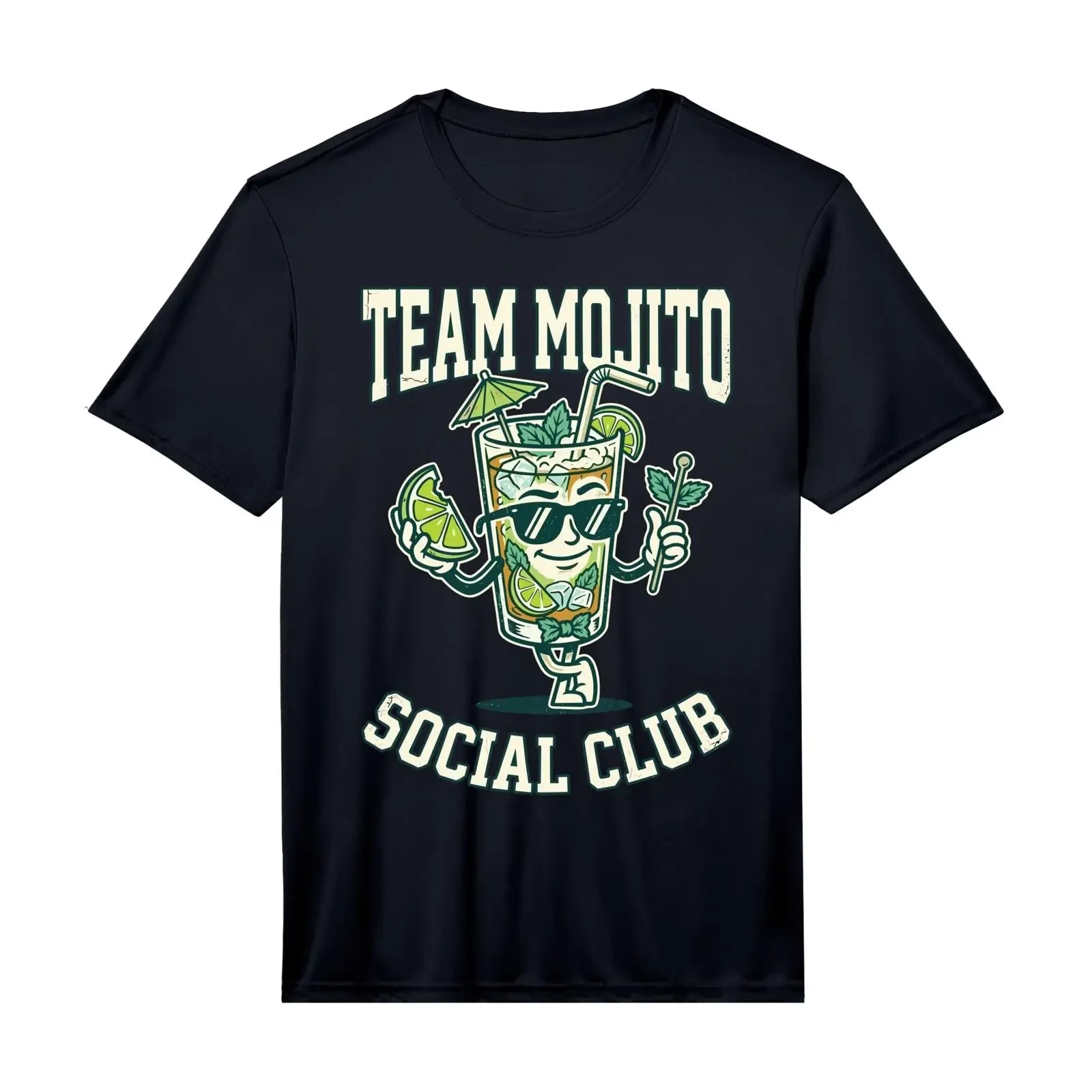 Mens Stag Party Team Mojito Cocktail for Bartender Performance T Shirt vintage Washed streetwear designer clothes Casual