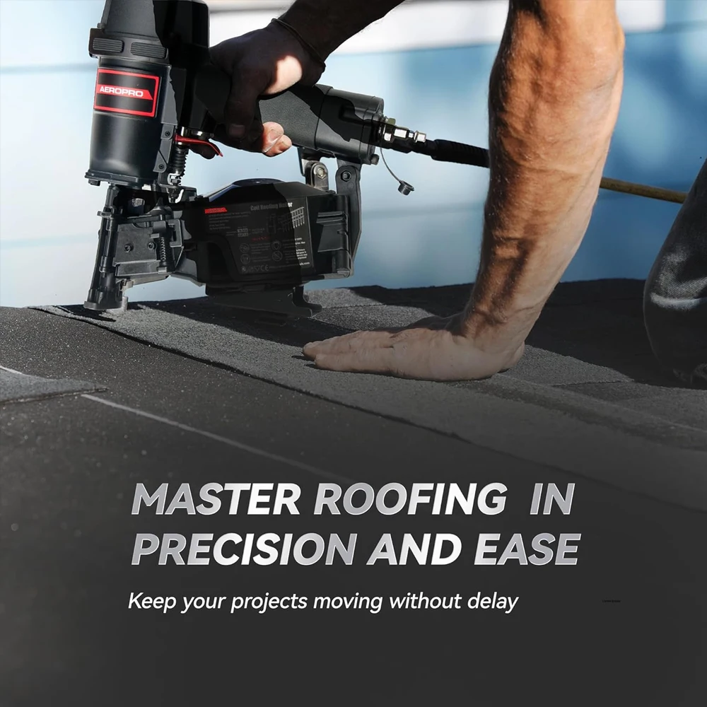 Aeropro CN45N Air Coil Nail Gun Pneumatic Roofing Nail Guns Coil Roofing Nailer for Roofing Framing and Fencing