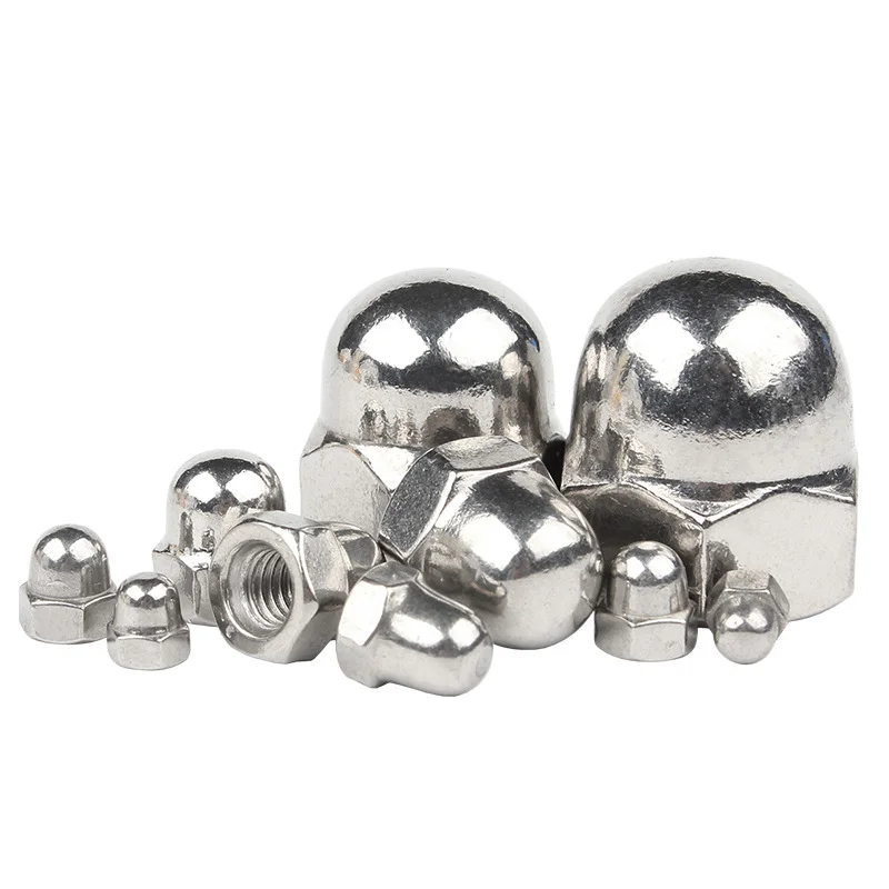 5/10/20PCS Pack 304 Stainless Steel Cap M3 M4 M5 M6 M8 M10 M12 M14 Shaped Cap Nuts DIN985 Anti Tooth Ball Head Cap Black Color