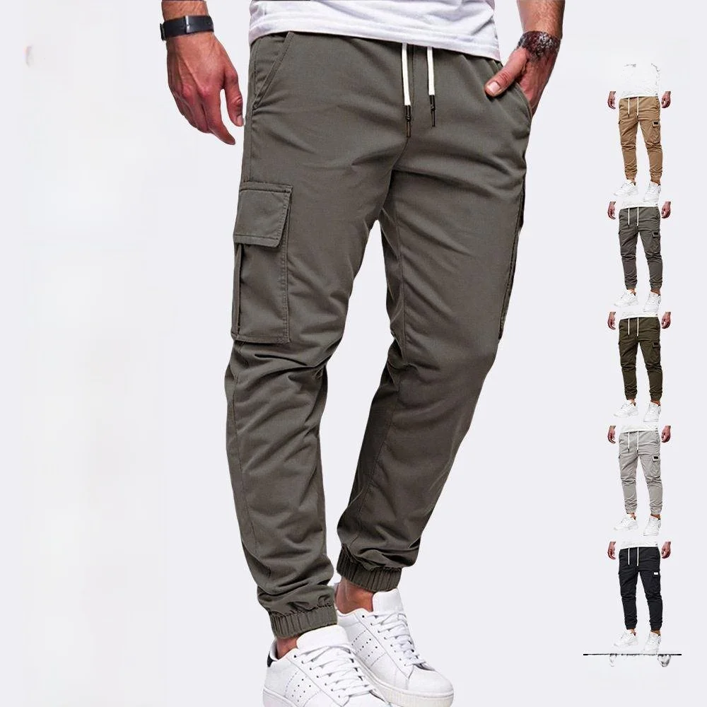 Men's Casual Running Pants Waterproof Windproof Lightweight Straight Leg Non-Iron mid Waist Workwear Trousers Summer Green