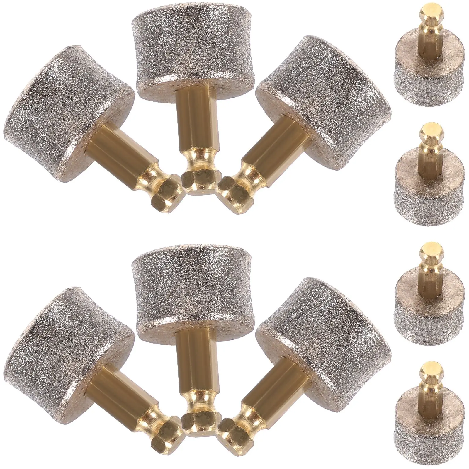 

10pcs Electric Pet Nail Grinder Replacement Tip Grinder Heads Replacement Tips Golden Large Surface Pet Dog Nail Grooming