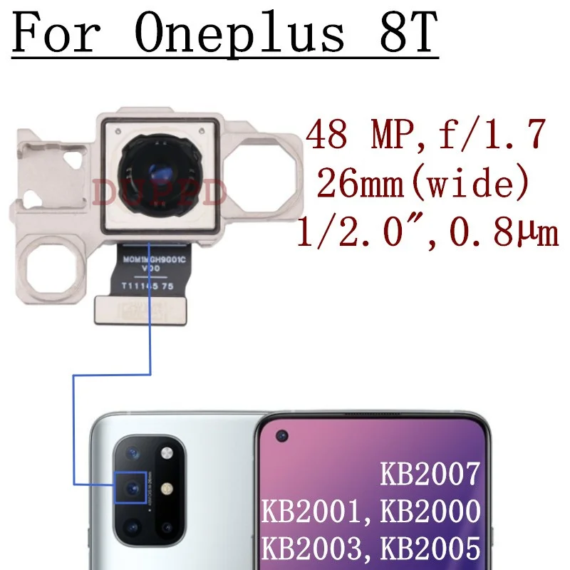 Front Rear Camera For Oneplus 8T 1+8T 5G Original Frontal Wide Back Facing Main Camera Module Repair Parts