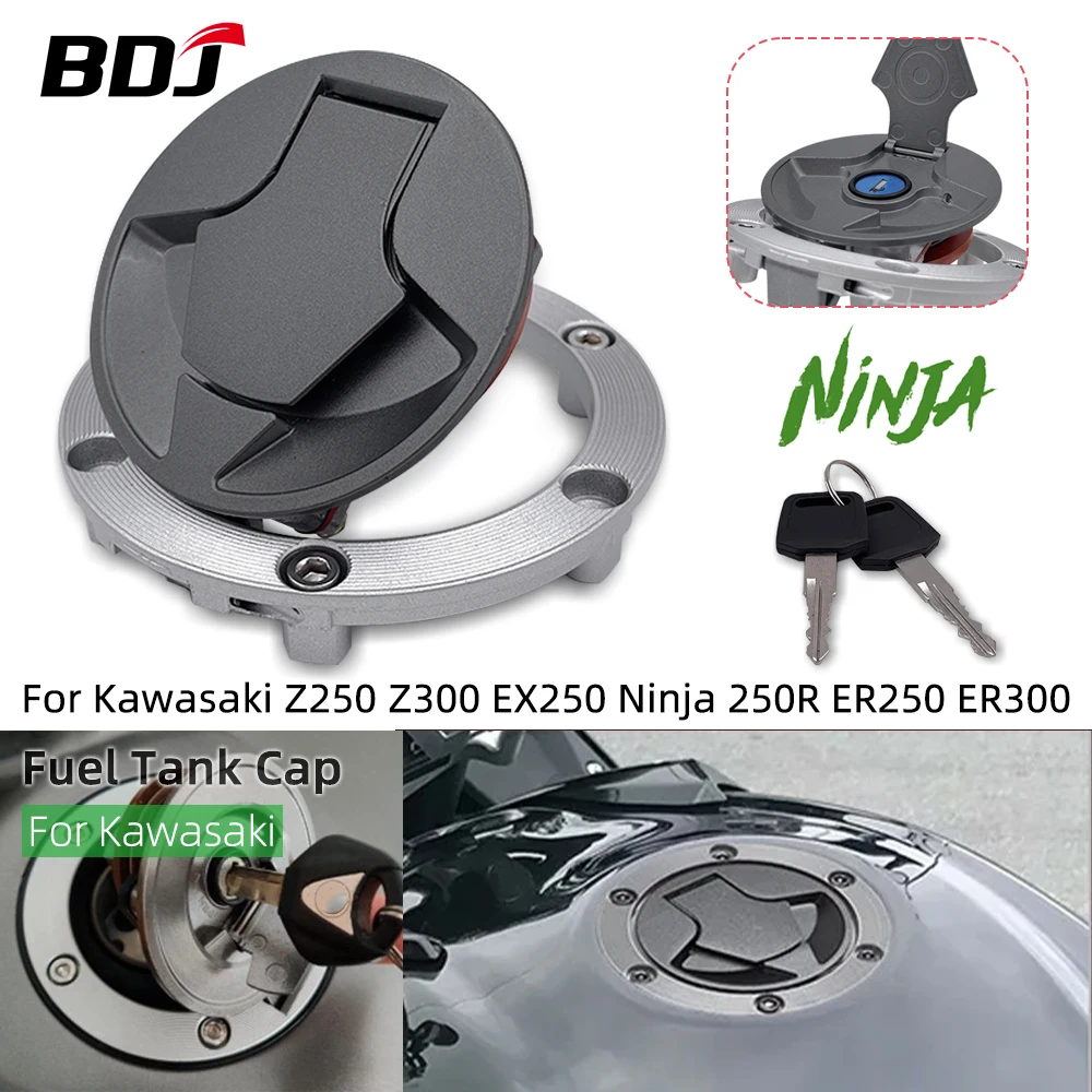 

BDJ Ninja300 Fuel Tank Cap Oil Tank Fuel Caps Gas Cover For For Kawasaki Ninja 250R ER250 ER300 Z250 Z300 EX250 Ninja 300