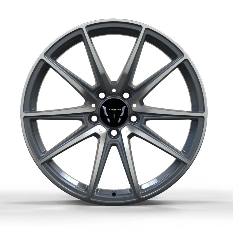 Factory Direct Sales Customizable Forged Aluminium Alloy Passenger Wheel Hubs Various Sizes with Grey with Machined Edge Wheels