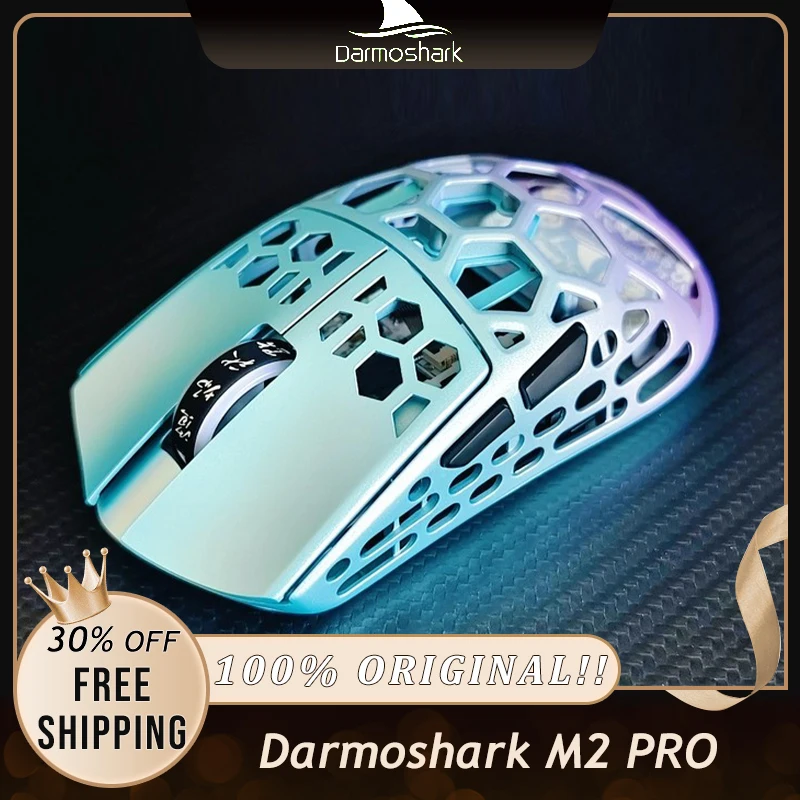 Darmoshark M2 PRO 40g Magnesium Alloy Wireless Gaming Mouse Tri-Mode PAW3395 Sensor Ergonomic For Medium Small Hands Ultra Light