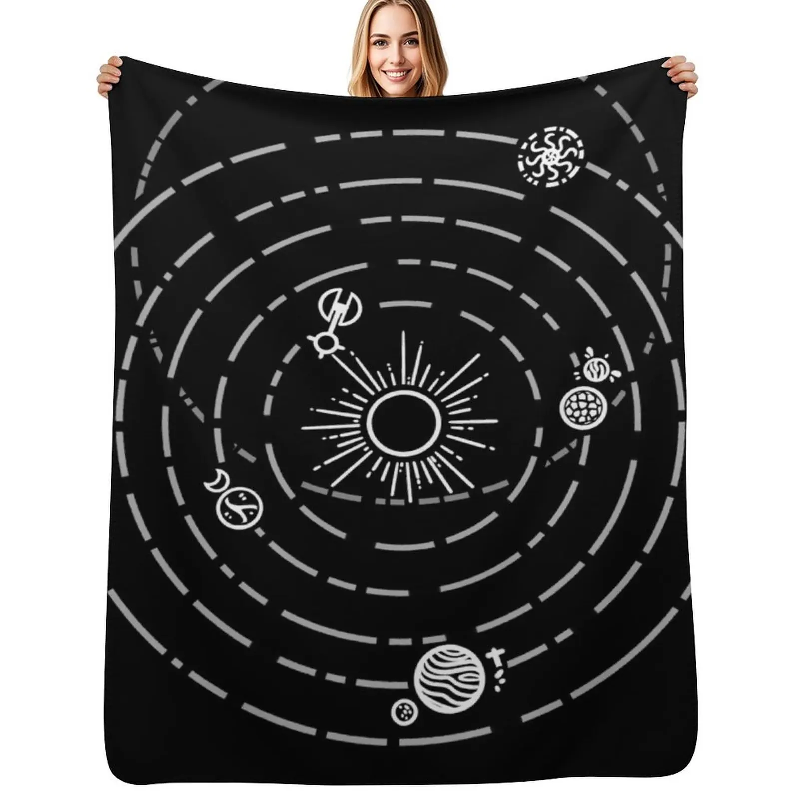 Outer Wilds Solar System Art Print [No stars] Throw Blanket Multi Purpose Soft Warm Blanket for Home Travel