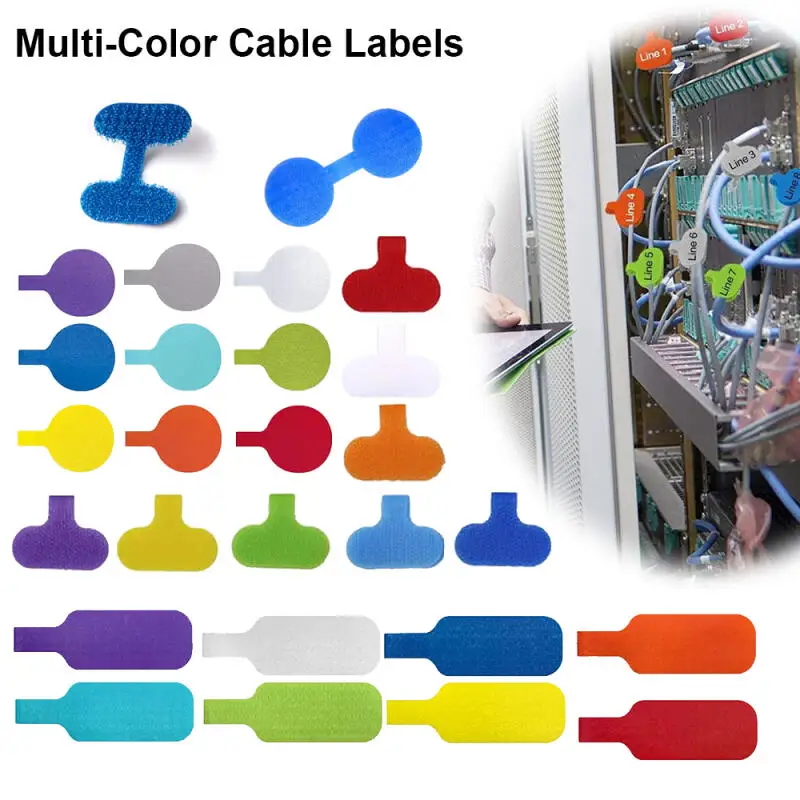 Medium Multi-Color Cable Labels 8-24Pcs Write-On Cord & Wire Tags for Cable Management and Identification, Organizing
