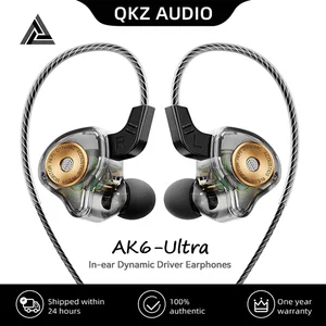 Original QKZ AK6Ultra HiFi Fone de ouvido com fio In Ear Monitor Fone de ouvido estéreo baixo dinâmico Fone de ouvido esportivo de corrida 3,5 mm com microfone 9 principais vendas fones com fio bons - №2